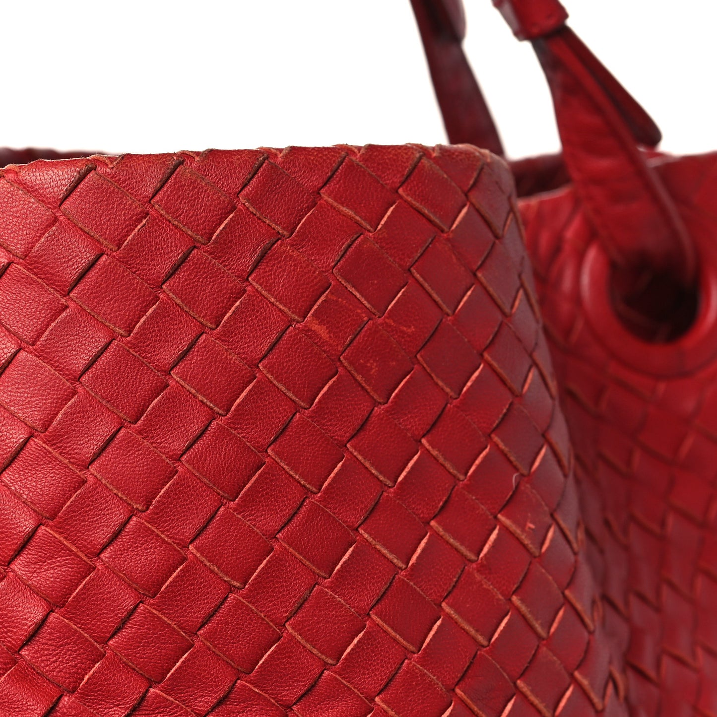 Nappa Intrecciato Medium Garda Bag Red