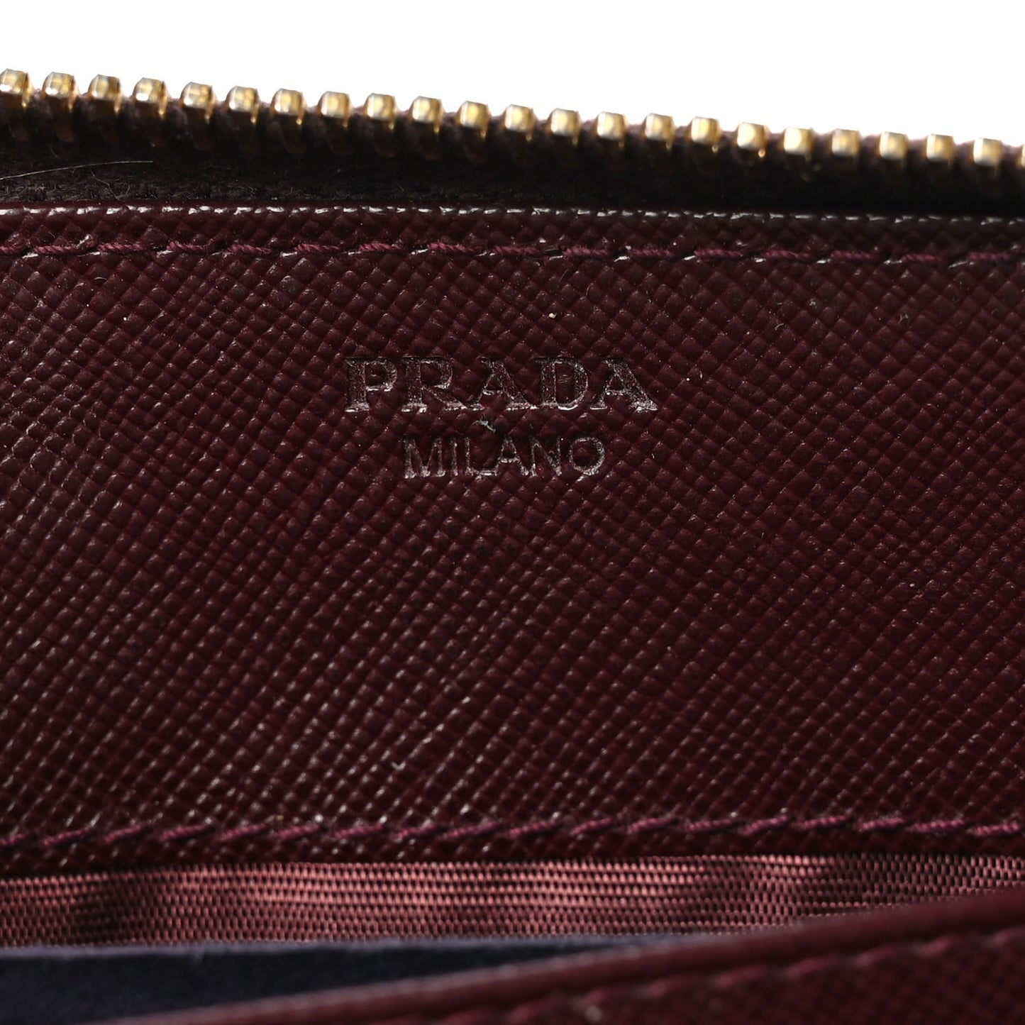 Saffiano Metal Zip Around Wallet Granato