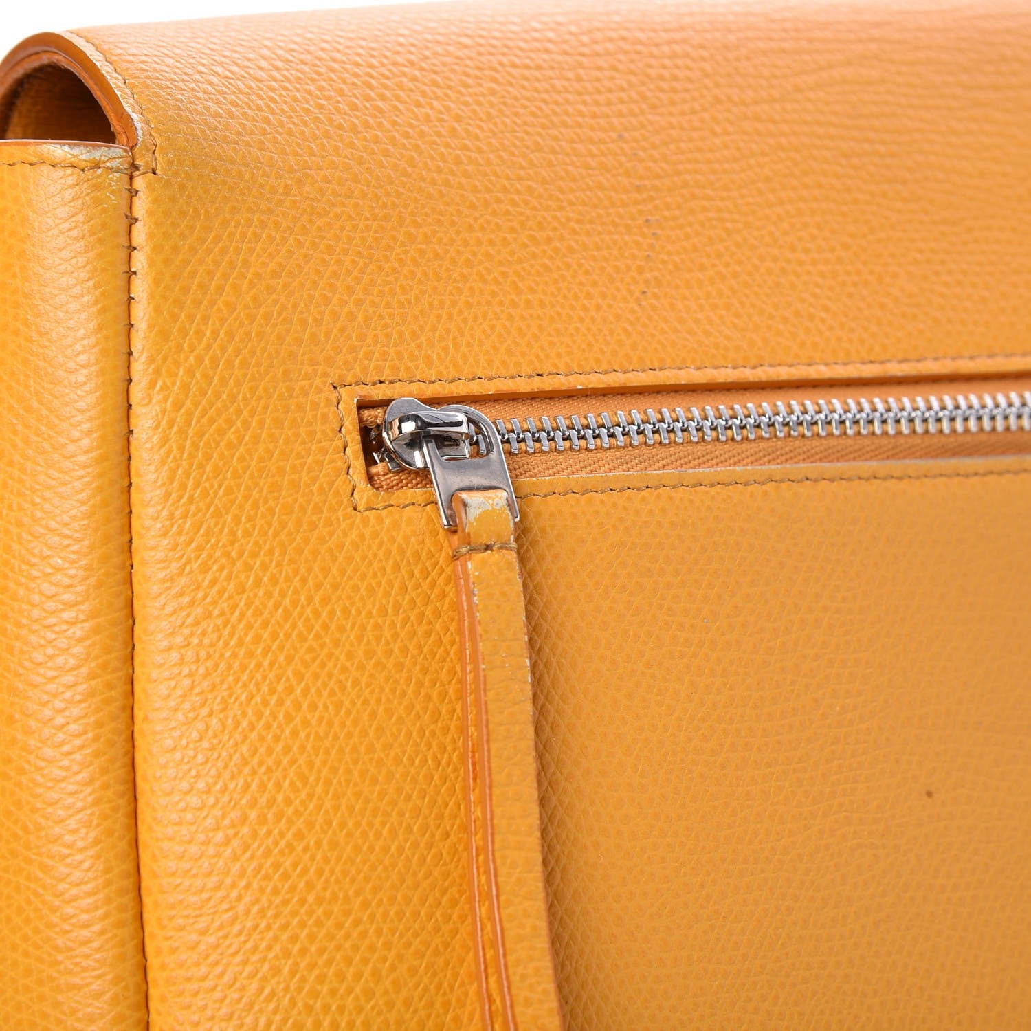 Celine Grained Calfskin Trotteur Messenger Saffron 18 of 18