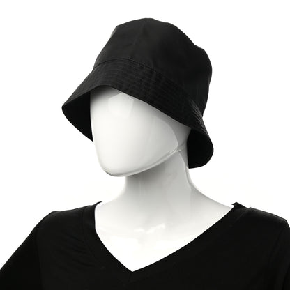 Prada Re-Nylon Rubber Logo Mens Bucket Hat S Black 2 of 9