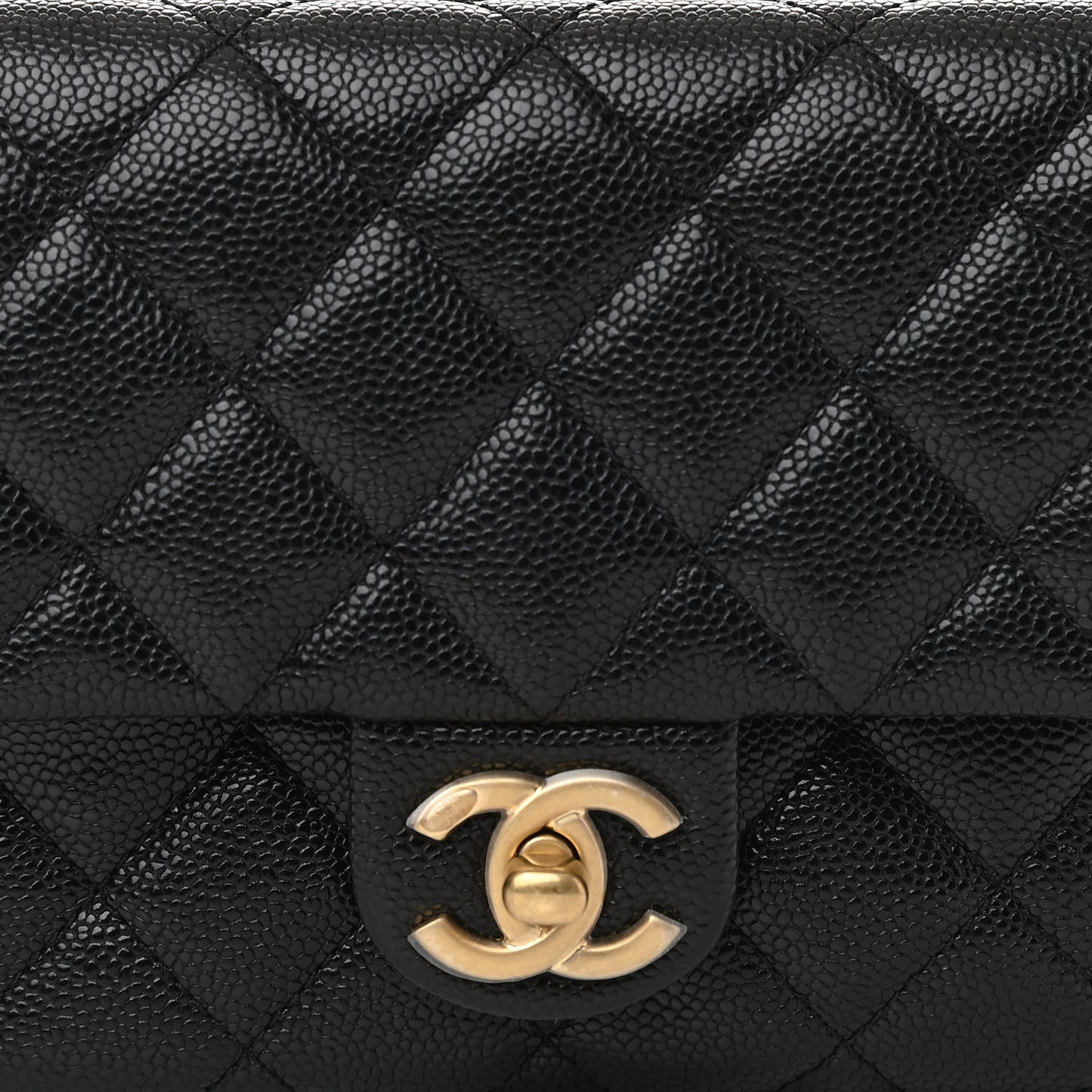 Shiny Caviar Pick Me Up Flap Belt Bag Black