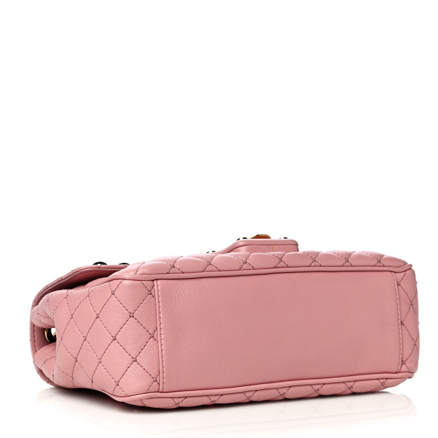 Dolce & Gabbana Lambskin Watersnake Embellished Lucia Shoulder Bag Rosa 3 of 15