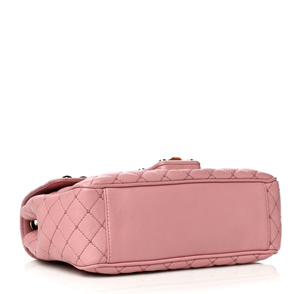 Dolce & Gabbana Lambskin Watersnake Embellished Lucia Shoulder Bag Rosa 3 of 15