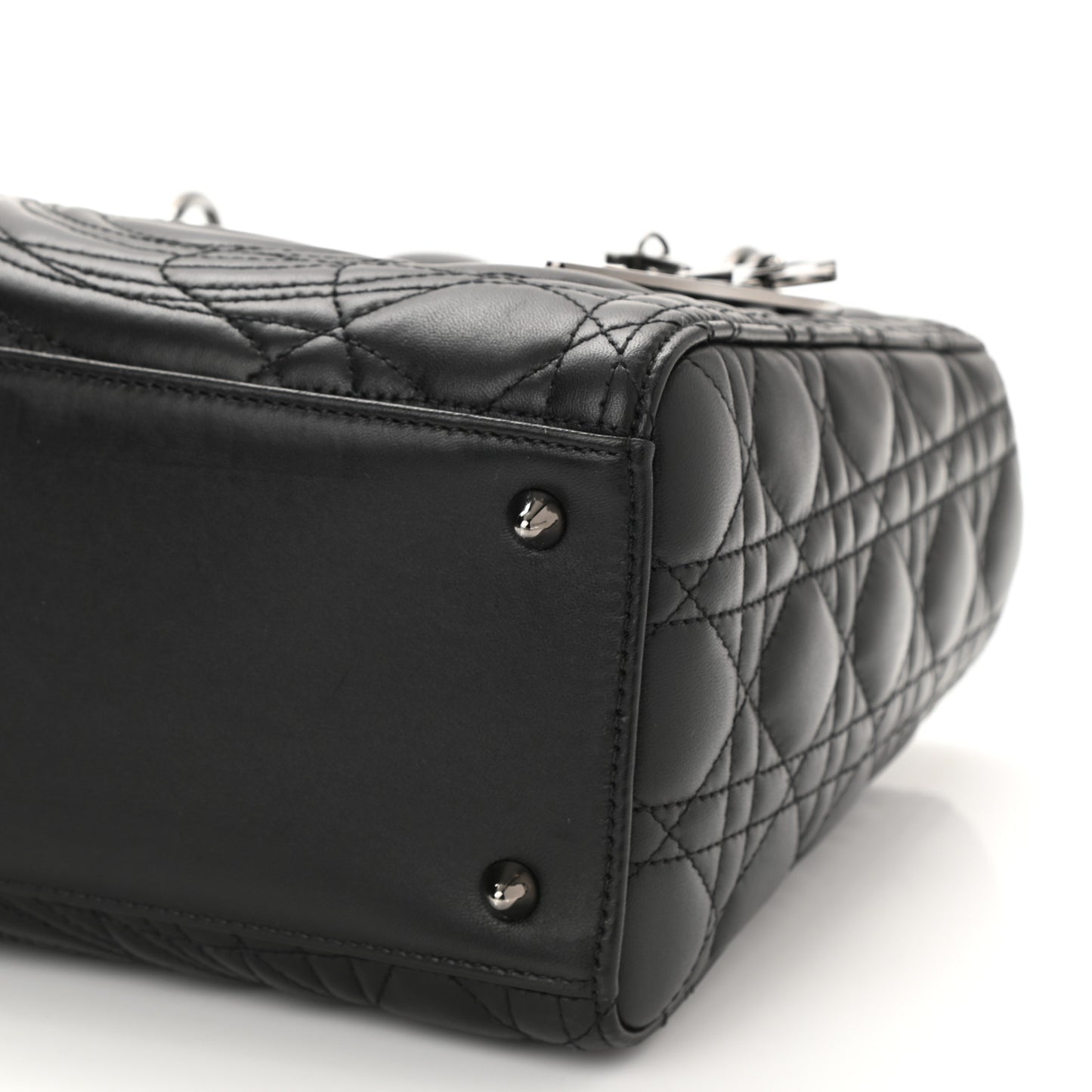 Lambskin Cannage Embossed Medium Recycle Group Lady Dior Art 5 Black