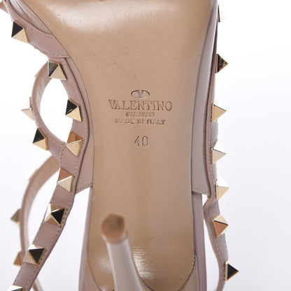 Valentino Garavani Patent Rockstud Ankle Strap Pumps 40 Poudre 6 of 14