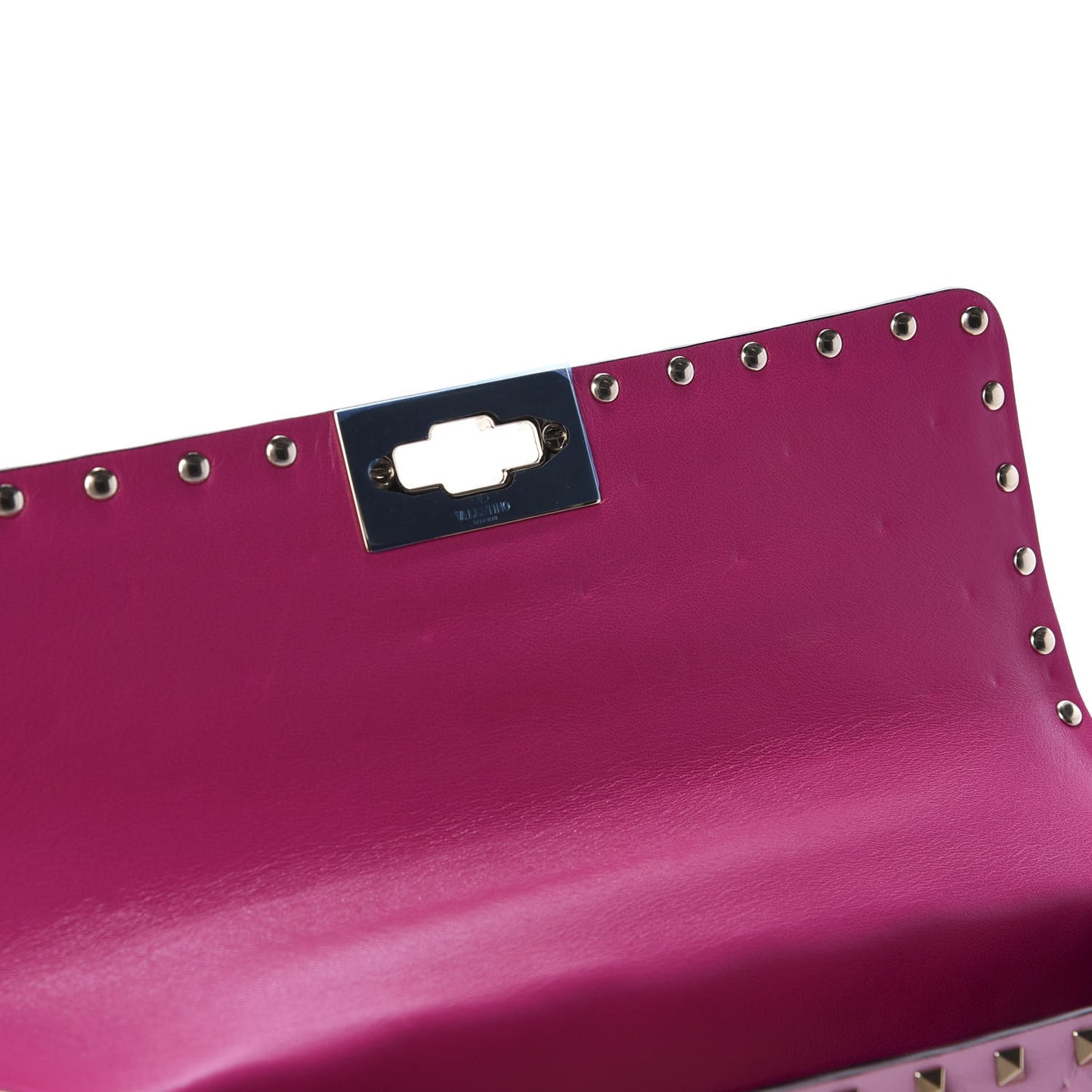 Lambskin Stripe Intarsia Medium Rockstud Spike Shoulder Bag Multicolor