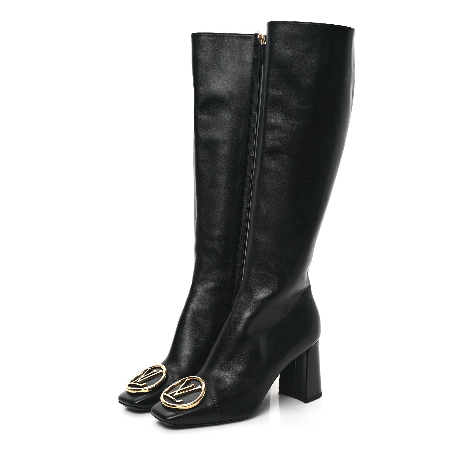 Louis Vuitton Calfskin Madeleine Knee Boots 39 Black 3 of 8