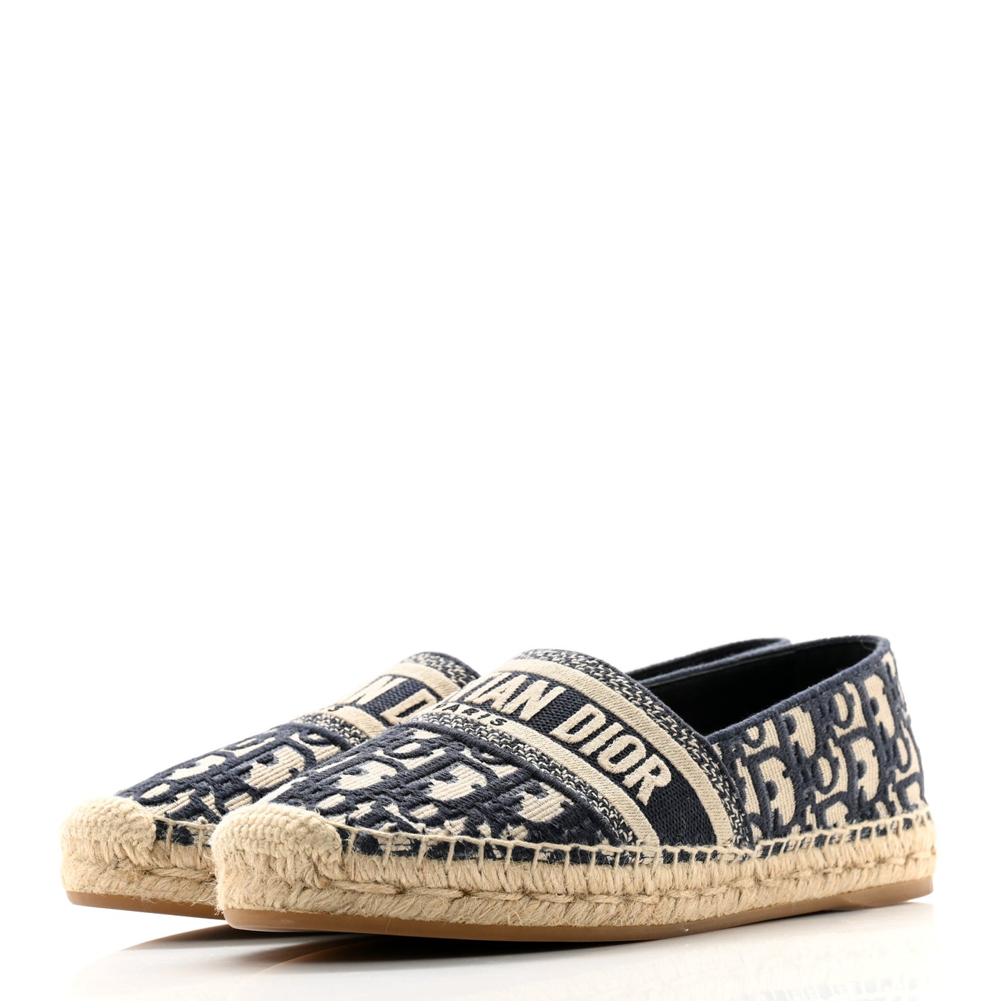 Oblique Embroidered Granville 15mm Espadrilles 38.5 Deep Blue