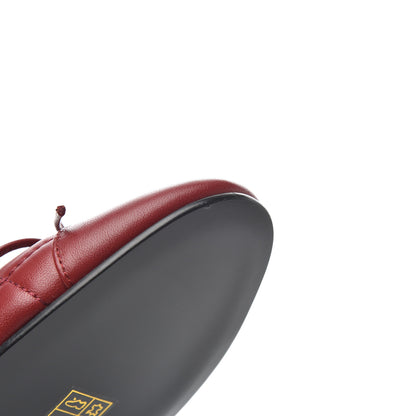 Chanel Lambskin Quilted CC Cap Toe Ballerina Flats 36.5 Red 12 of 16