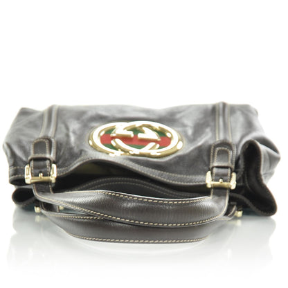 Gucci Leather Britt Tote Dark Brown 5 of 8