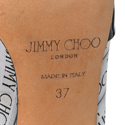Jimmy Choo Patent Jacquard Love Logo 100 Icon Pumps 37 Black White 7 of 8