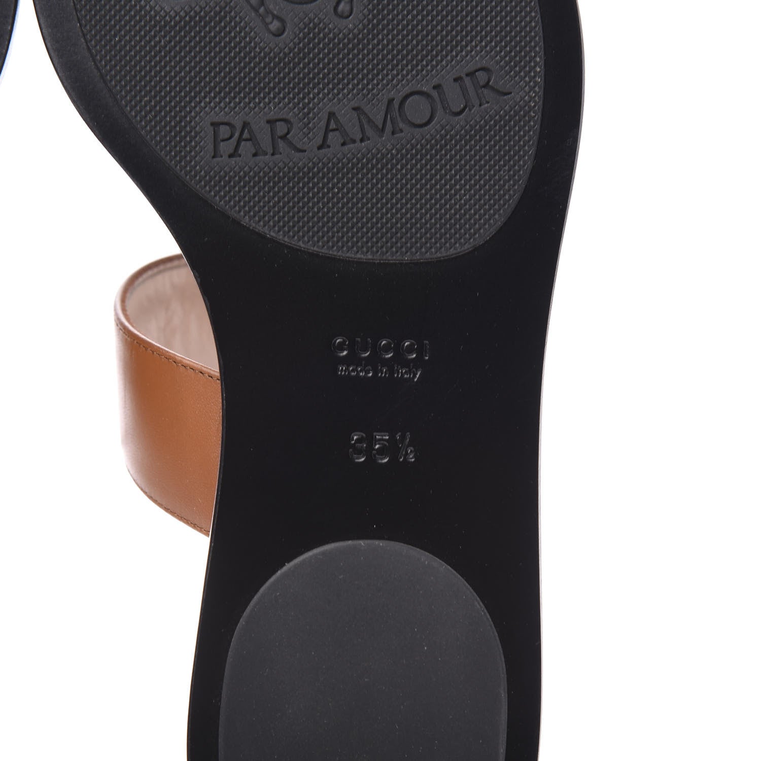 Gucci Calfskin GG Marmont Thong Sandals 35.5 Cognac 6 of 8