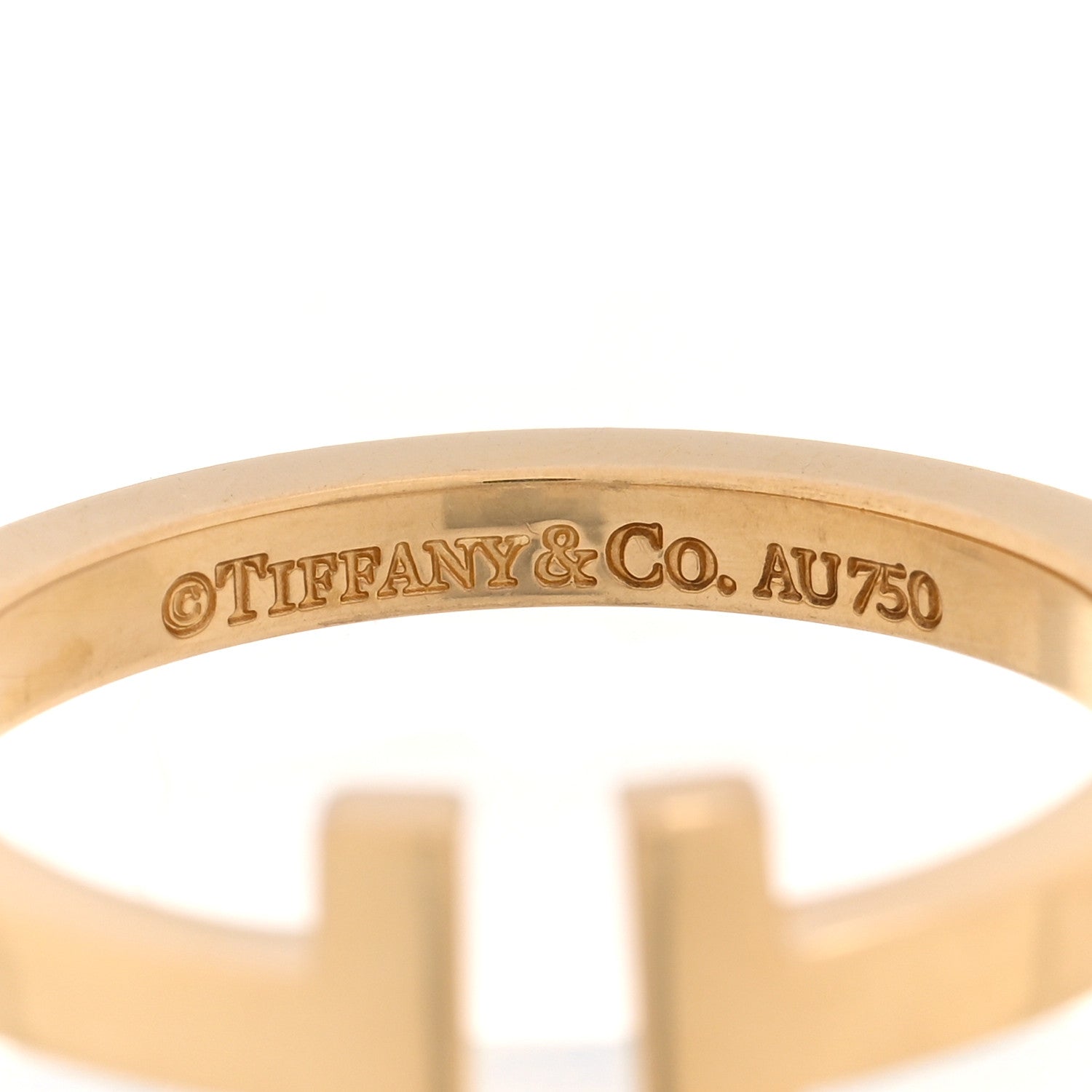 Tiffany 18K Yellow Gold T Square Ring 62 10 4 of 4