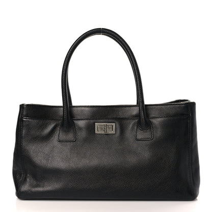 Chanel Calfskin Mademoiselle Lock Cerf Executive Shopper Tote Black 3 of 10