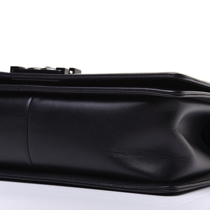 Chanel Calfskin Painted Chevron Embossed Medium Boy Flap Black 7 of 24