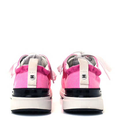 Chanel Denim Suede Calfskin Womens CC Sneakers 36 Pink 6 of 10