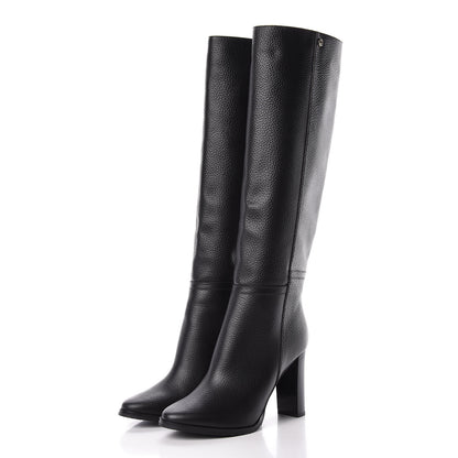 Jimmy Choo Grainy Calfskin Knee High Boots 38.5 Black 3 of 8
