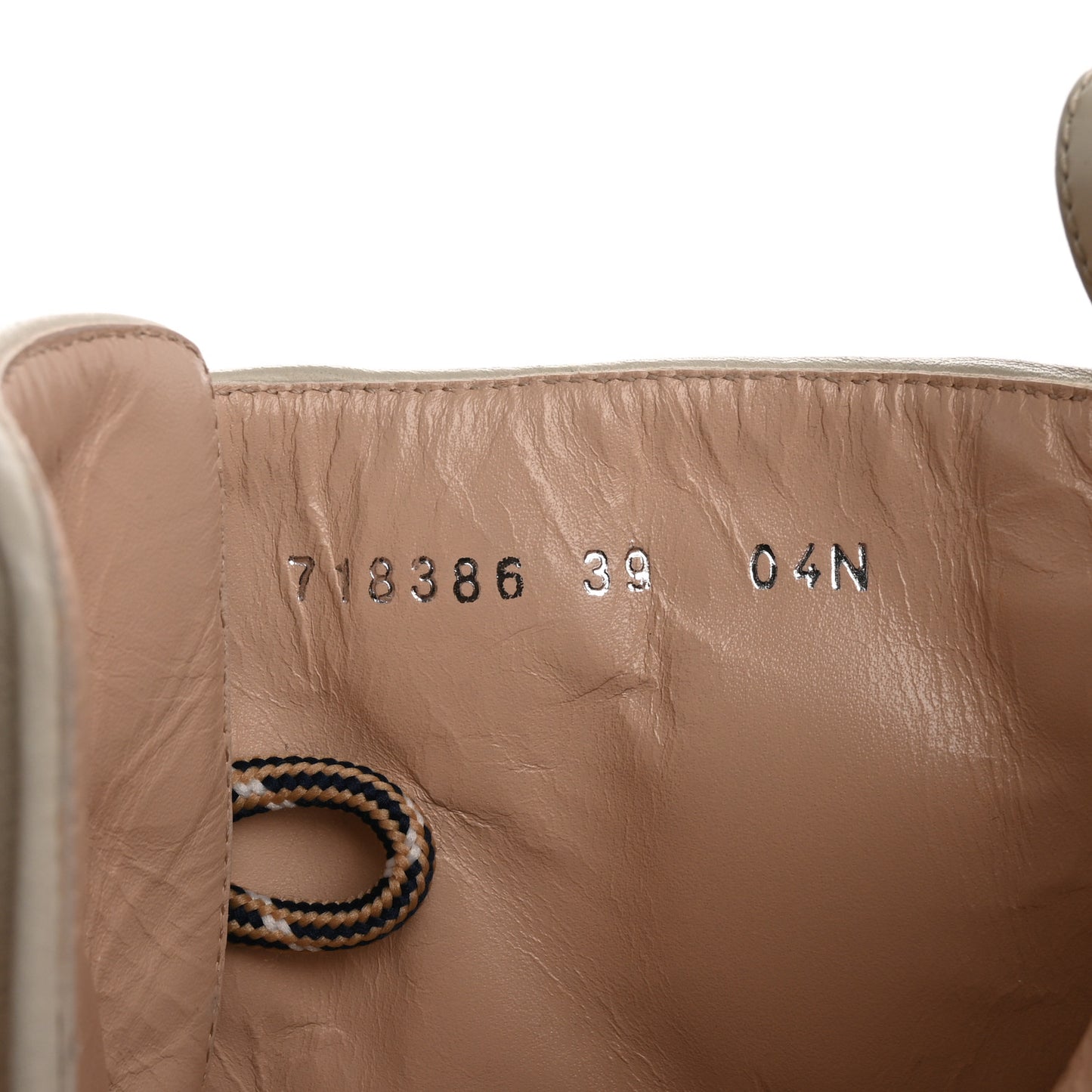 Cordovan Lux Nappa GG Matelasse Lace Up 60mm Combat Boots 39 Milk White