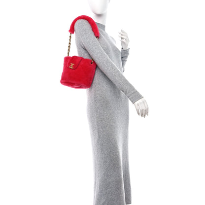 Chanel Shearling Quilted Bucket Bag Fuchsia 2 of 12