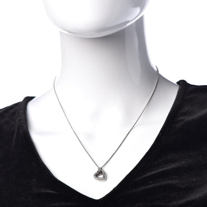David Yurman Sterling Silver Diamond Open Heart Cable Necklace 2 of 6
