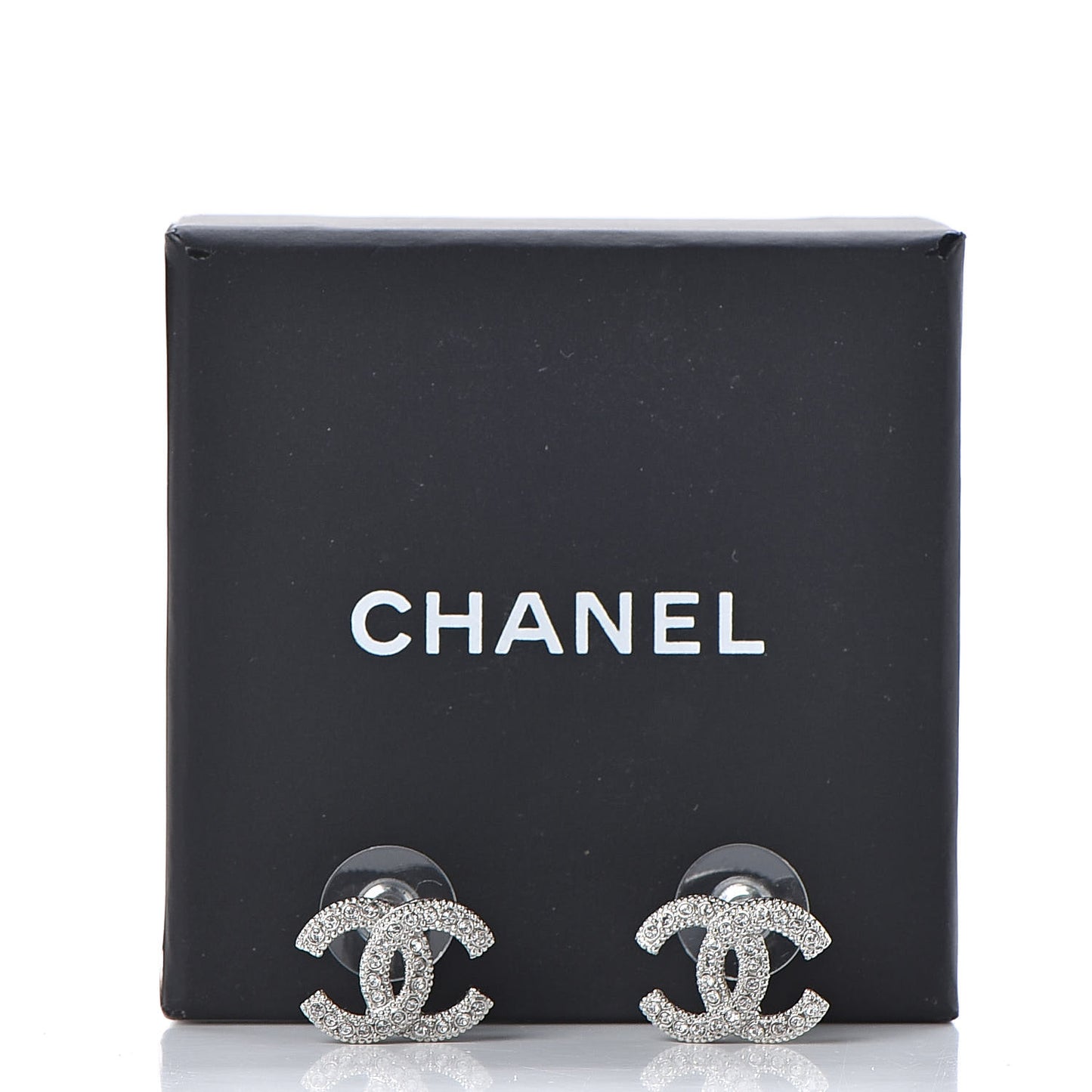 Crystal CC Earrings Silver