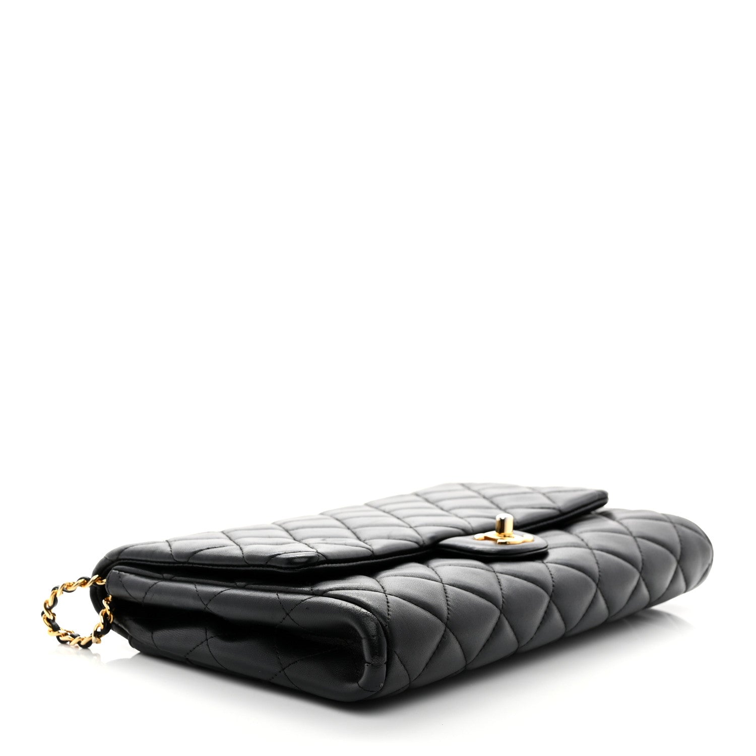 Chanel Lambskin Quilted Clutch With Chain Flap Black 4 of 10