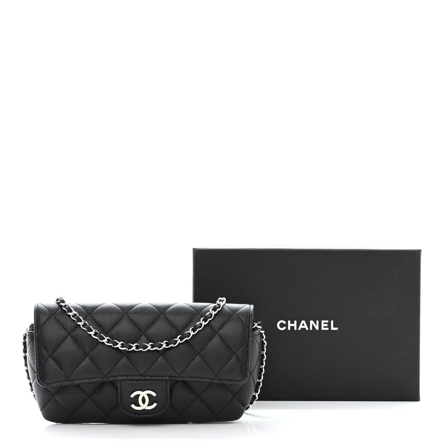 Chanel Caviar Quilted Glasses Case With Chain Black 12 of 12