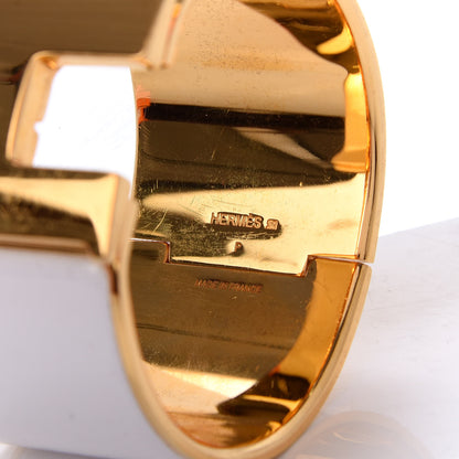Hermes Enamel Extra Wide Clic Clac H Bracelet PM White 4 of 5
