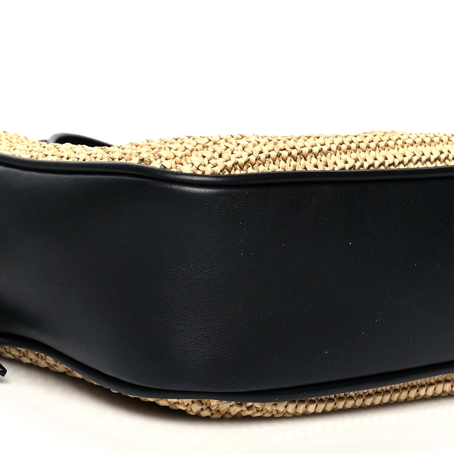 Raffia Canvas Monogram Lou Camera Bag Beige Black