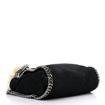 Stella McCartney Shaggy Deer Fur Falabella Fold Over Tote Black 3 of 8