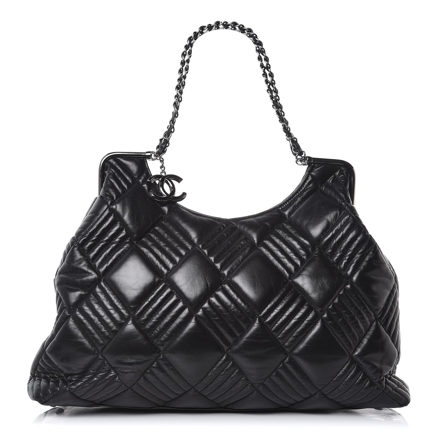 Lambskin Large In and Out Tote Black