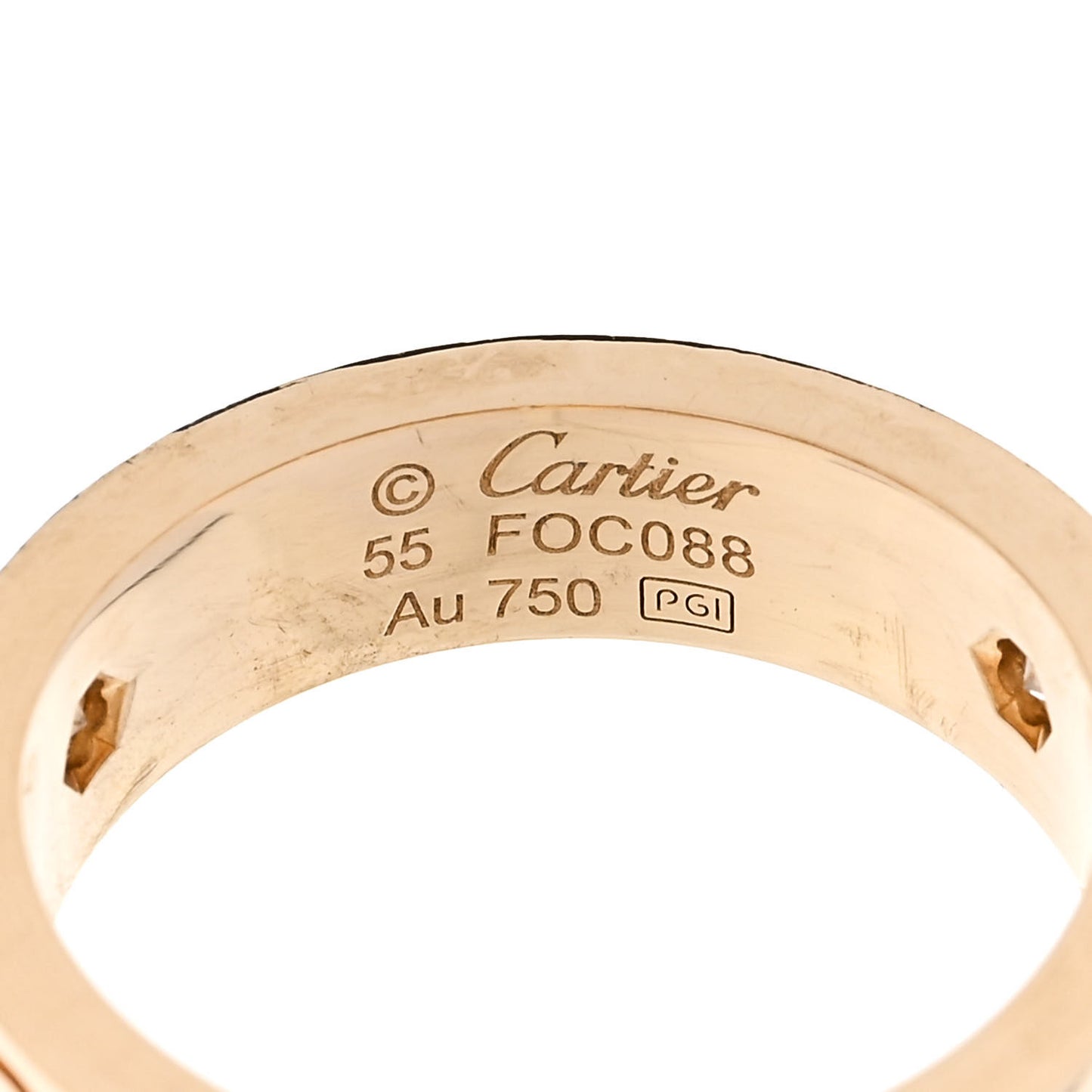 18K Yellow Gold 3 Diamond 5.5mm LOVE Ring 55 7.25