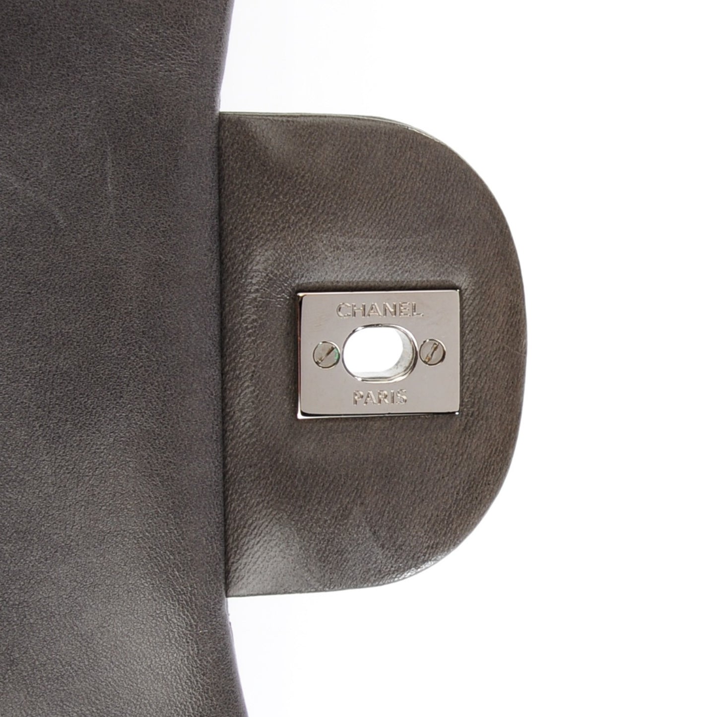 Lambskin Quilted Jumbo Single Flap Dark Grey