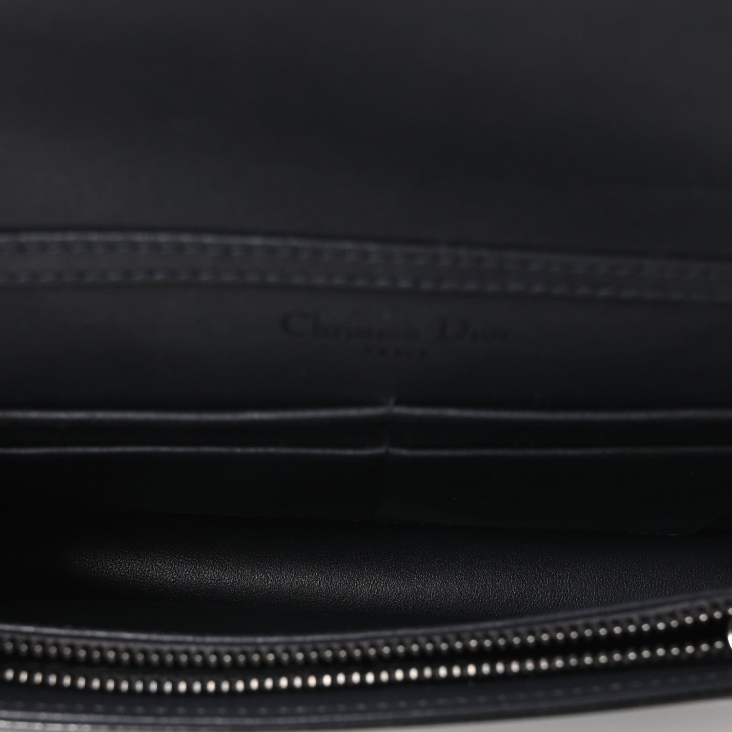 Christian Dior Metallic Patent Micro-Cannage Diorama Wallet on Chain Pouch Onyx Black 5 of 10