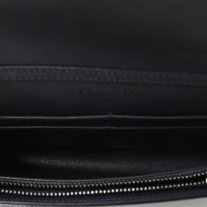 Christian Dior Metallic Patent Micro-Cannage Diorama Wallet on Chain Pouch Onyx Black 5 of 10