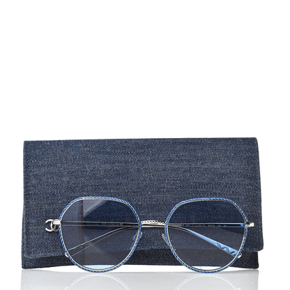 Chanel Round Sunglasses 4251-J Silver Blue 8 of 8