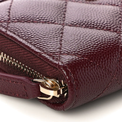 Chanel Caviar Quilted Zip Coin Purse Burgundy 9 of 11