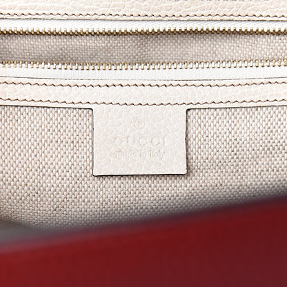 Gucci Dollar Calfskin Large Soho Top Handle Satchel Hibiscus Red Mystic White Blue 6 of 10