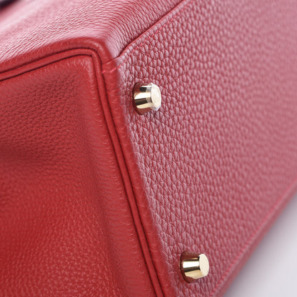 Hermes Togo Kelly Retourne 28 Rouge Casaque 6 of 37