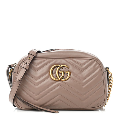 Gucci Calfskin Matelasse Small GG Marmont Chain Shoulder Bag Porcelain Rose 1 of 10