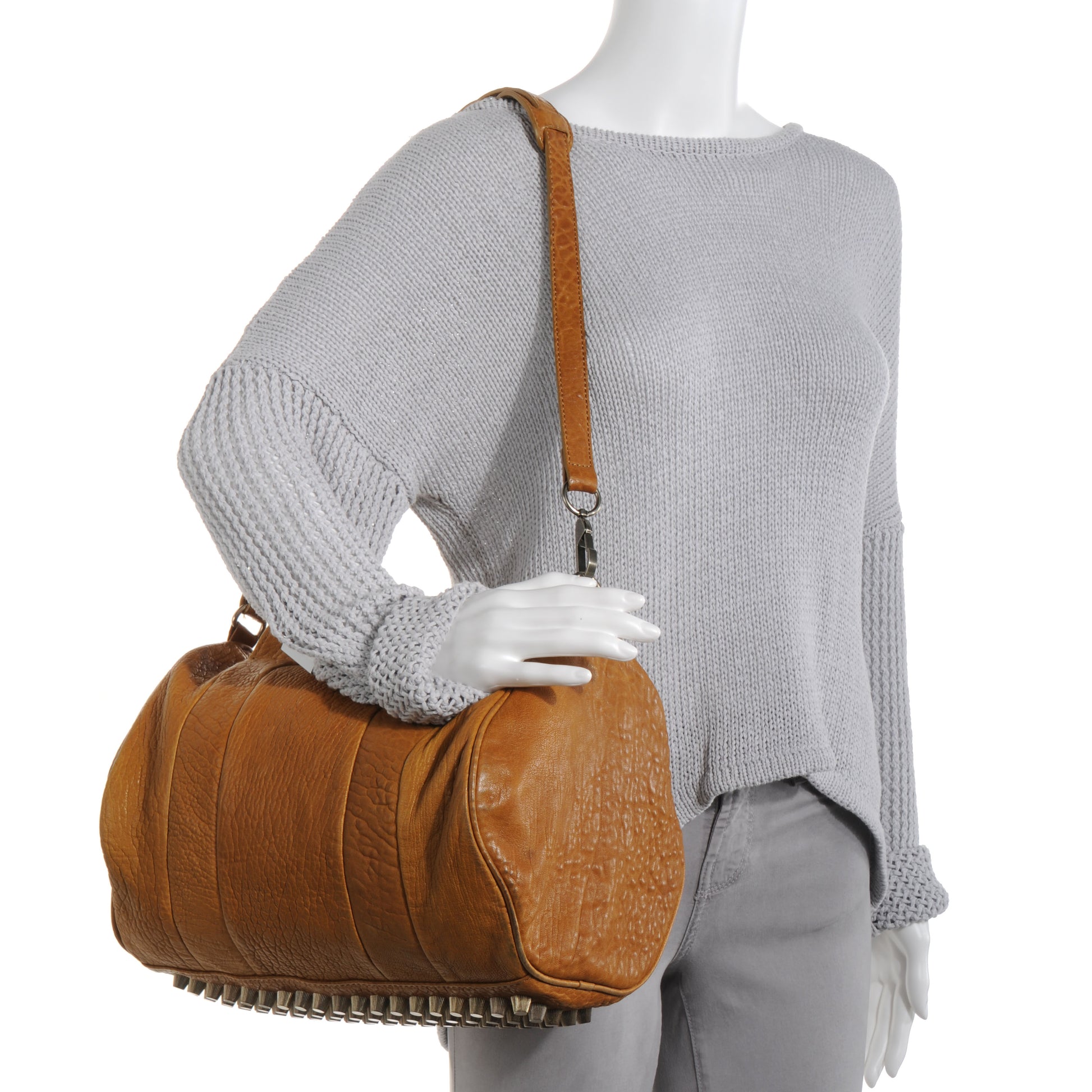Alexander Wang Leather Rocco Duffel Mustard 2 of 6