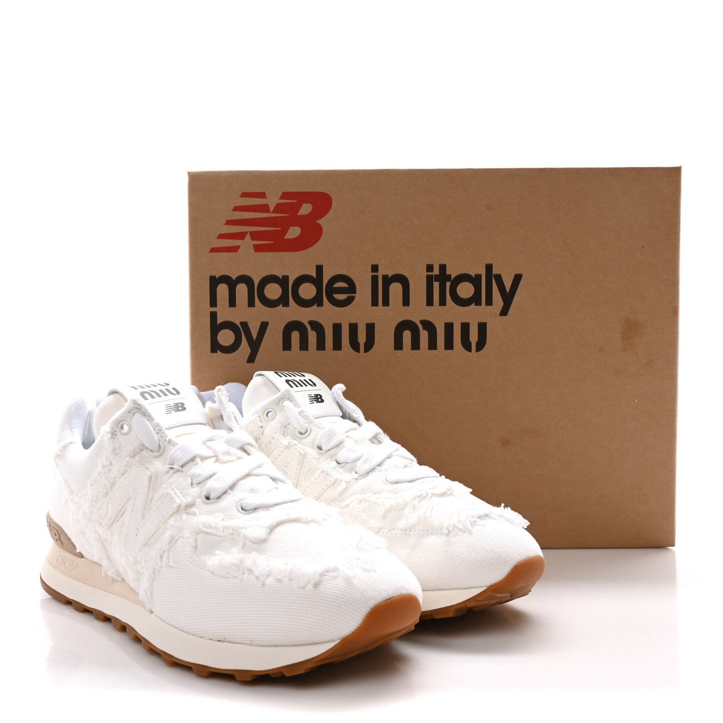 X NEW BALANCE Denim Marmorizzato 574 Sneakers 38.5 White