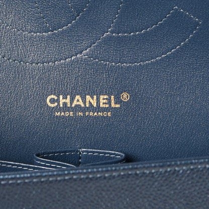 Chanel Iridescent Caviar Quilted Jumbo Double Flap Blue 7 of 9