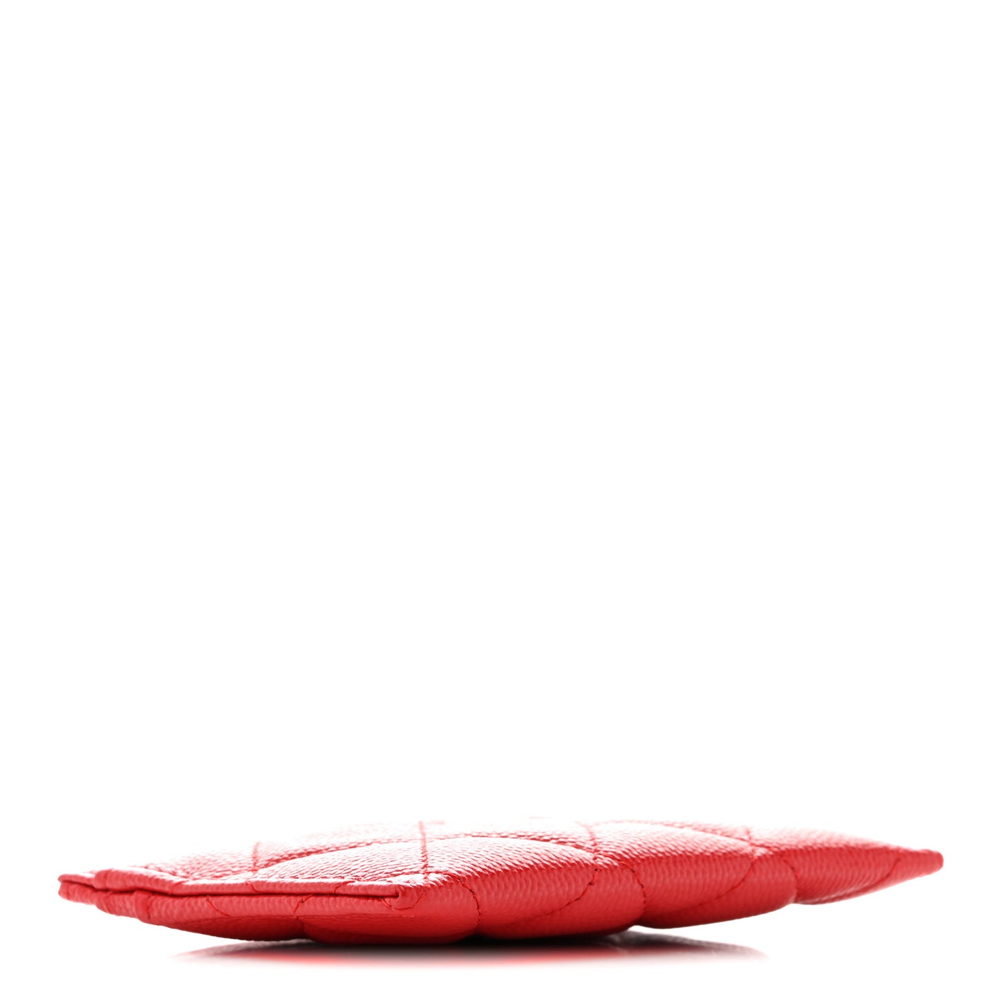 Caviar Quilted Card Holder Red