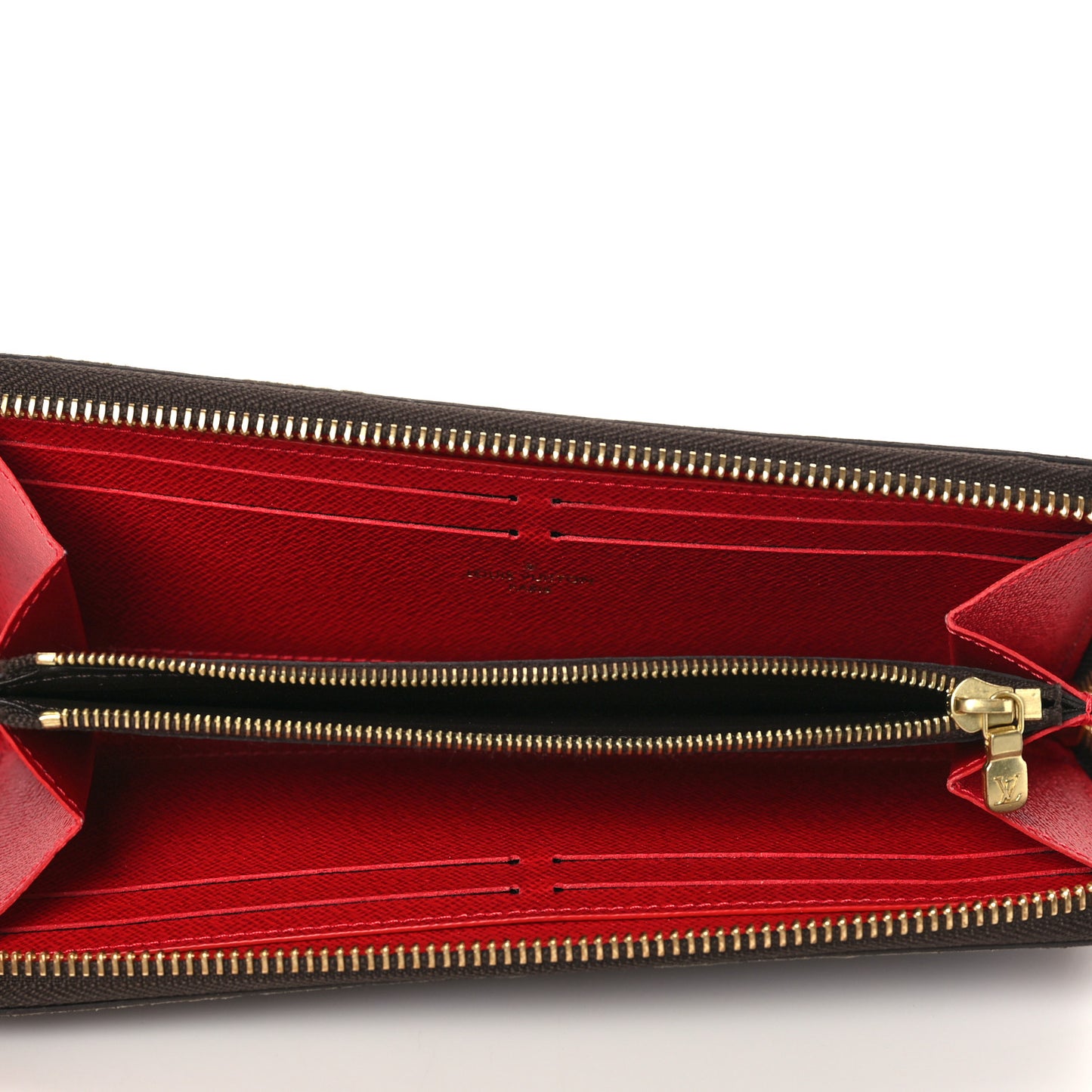 Damier Ebene Clemence Wallet Cherry