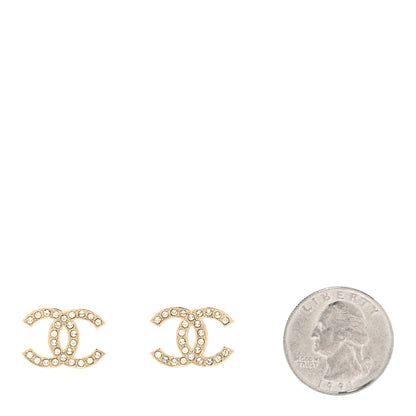 Chanel Crystal CC Earrings Gold 2 of 5