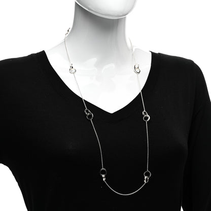 Tiffany Sterling Silver 1837 Interlocking Circles Station Long Necklace 2 of 4