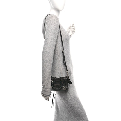 Balenciaga Chevre Silver Metallic Edge Hardware Nano City Black 2 of 11
