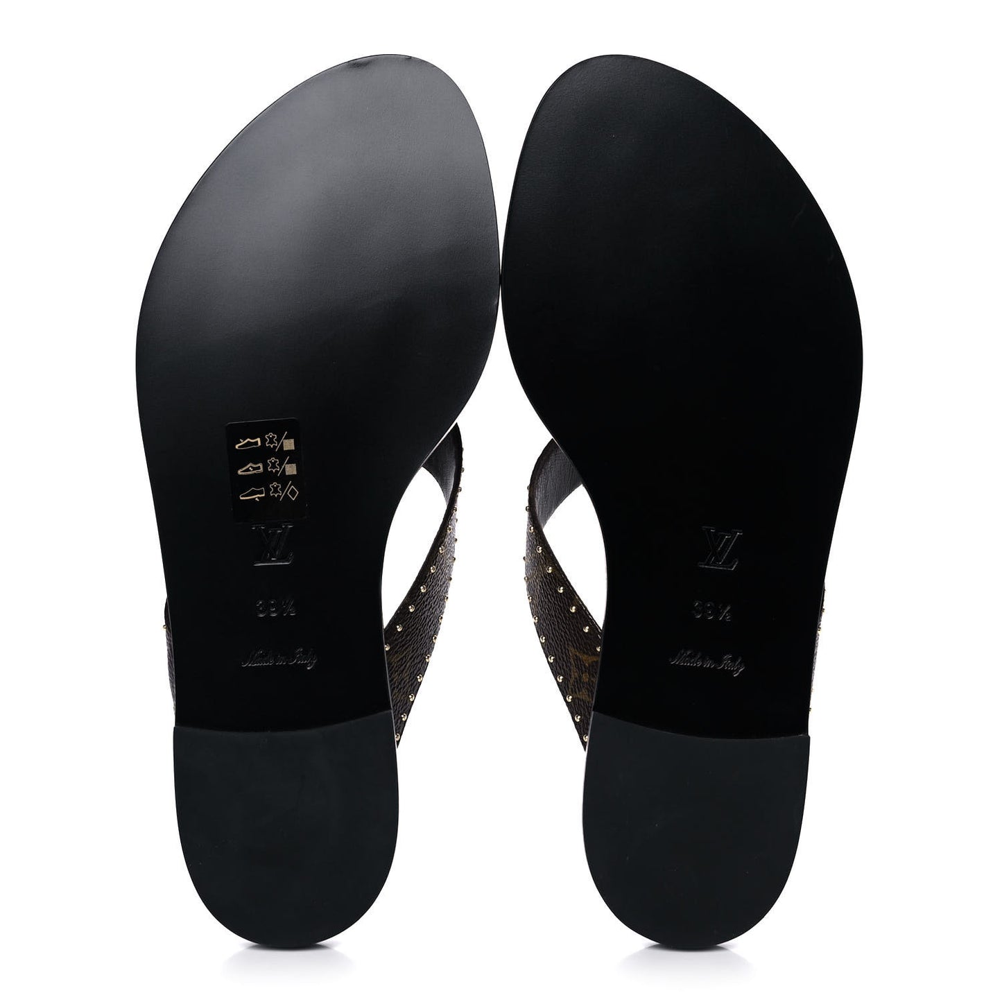 Monogram Sunny Flat Thong Sandals 39.5 Black