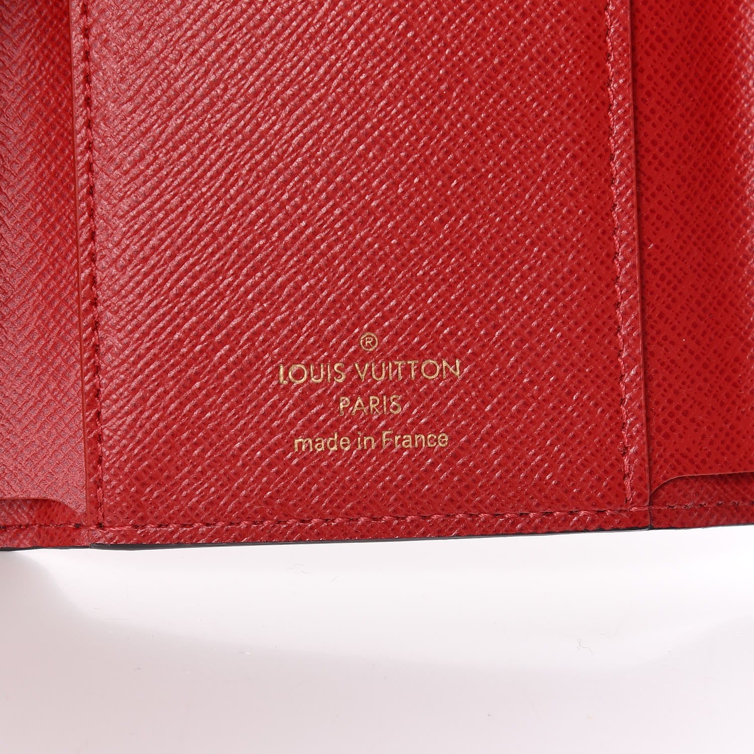 Louis Vuitton Damier Ebene Stories Victorine Wallet Red 6 of 7